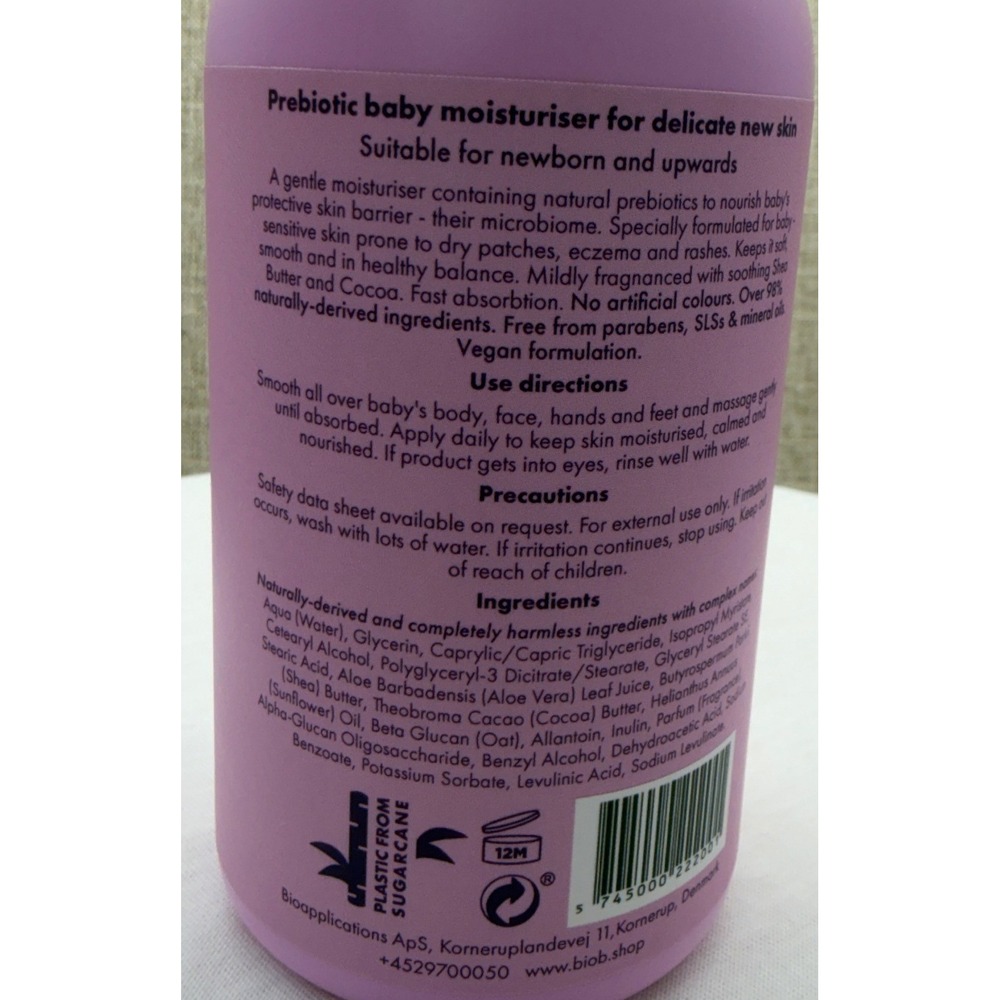 BIO B BABY Prebiotic Baby Moisturiser 300ml Soothing Shea Butter & Cocoa Vegan - Picture 2 of 4